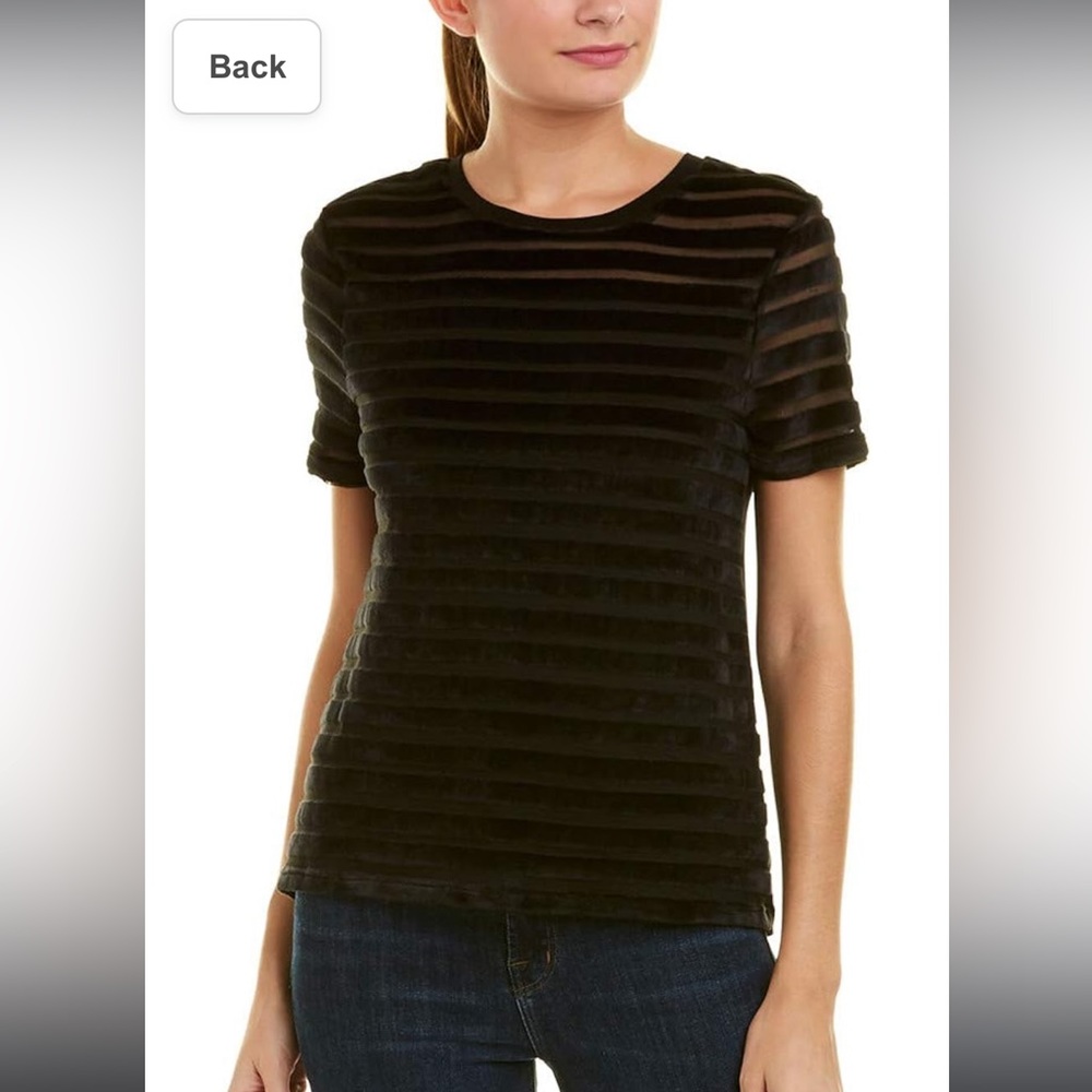 French Connection Bernice Velvet Stripe T Shirt